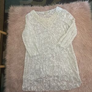 Chico's White Lace Tunic Top